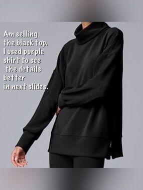 Women's Simply Vera Vera Wang Rib Black Cowlneck Side-Zip Pullover